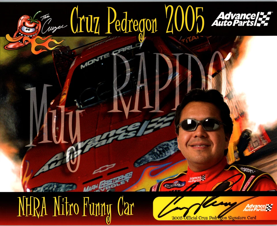 2005 NHRA Cruz Cruzer Pedregon 手工签名 10X8 Cardstock Nitro Funny Car DR39 — 第 1/2 张图片