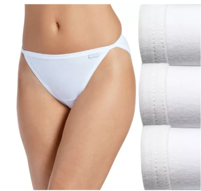 Women's Jockey 3-Pack String Bikinis (White) 100% Cotton Panty Underwear - Image 1 of 4