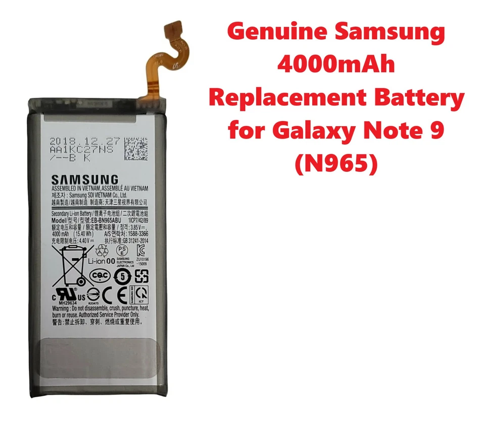 Batería Interna Samsung Galaxy Note 9 SM-N960 4000mAh EB-BN965ABU Original OEM  Foto 1 de 1