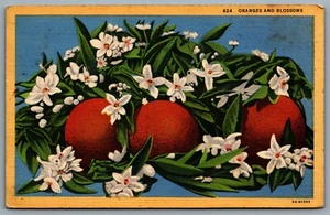 Postcard c1948 Oranges and Blossoms CDS Machine Cancel Pasadena California - Bild 1 von 2