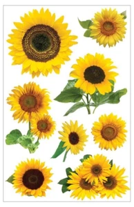 PAPER HOUSE 3D STICKERS - SUNFLOWERS - Picture 1 of 1