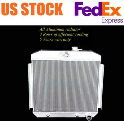 Radiador de 3 fileiras para 1955-1957 1956 Chevrolet Bel Air/One-Fifty/Two-Ten Series L6 - Imagem 1 de 4