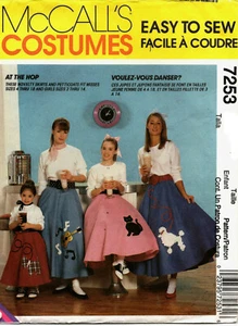 McCalls 7253 Misses Poodle Skirt Costume Sewing Pattern Uncut Size XS-L - Picture 1 of 2