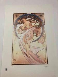 Alphonse Mucha off set lithograph cm 50x70 with certificate - signature on plate - Picture 1 of 7