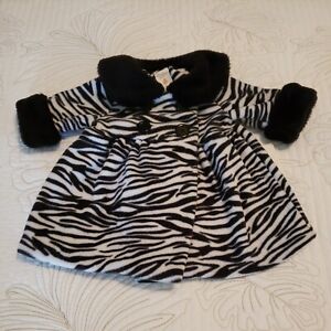 Starting Out Baby Girl 3 mos Black White Zebra Winter Dressy Coat NWT