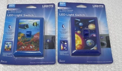 Jasco -1 Ea “PLANETS” & “UNDERWATER”, LED Battery Power Night Light Light Switch - Image 1 of 4