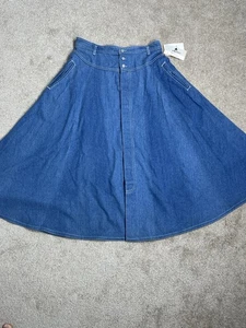 Neu mit Etikett Vintage 90er Jahre Y2K Lizwear Denimrock Knopfleiste Gr. 12 A-Linie ausgestellter Saum Western - Bild 1 von 14