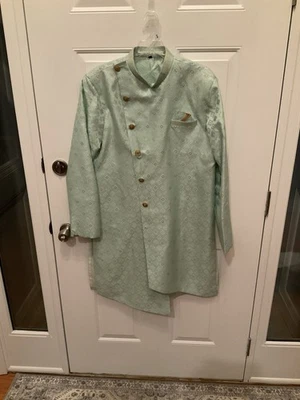 Top Sherwani para hombre estampado verde/verde azulado Foto 1 de 3