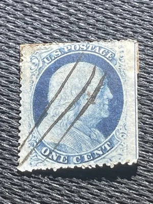 Sello antiguo de Estados Unidos Scott #22 tipo IIIa Benjamin Franklin usado Foto 1 de 2