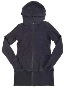 Lululemon Scuba Hoodie Jacket Light Cotton Fleece Full Zip Navy Blue Size 6 - Picture 1 of 6