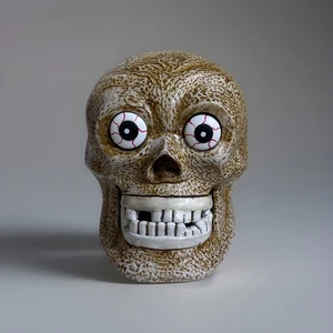 Vintage Sound & Lights animiertes sprechendes Skelett Schädel Halloween Requisite Gemmy FUNKTIONIERT! - Bild 1 von 9