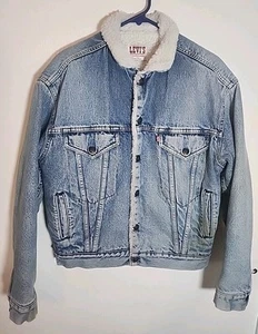 Vtg Levi's Sherpa Lined Trucker Denim Jacket  XL USA  Coat San Francisco Denim - Picture 1 of 18