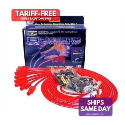 Taylor/Vertex 73255, Kit 8Mm Red Spiro-Pro Wires High Performance & Racing Parts - Image 1 of 4