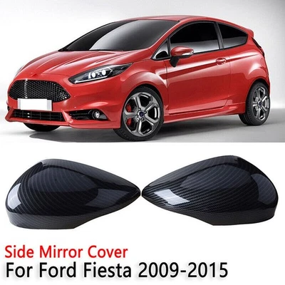 Cubierta de espejo retrovisor lateral negra para Ford Fiesta 2011-2017 Foto 1 de 4