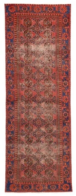 Alfombra de corredor tradicional oriental de lana 3'5" x 10'2" vintage anudada a mano Foto 1 de 4