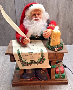 Figura de escritura de escritorio de Papá Noel eléctrica animada y sonora con cartera de correo 19" - Imagen 1 de 12