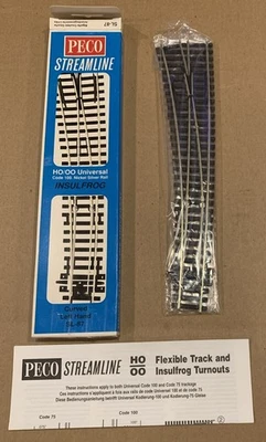 Peco Streamline HO/OO Code 100 Track Nickel Rail Insulfrog Curved Left Hand - Image 1 of 4
