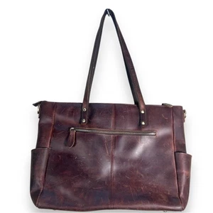 Bolso de Viaje de Cuero Marrón Oscuro Grano Completo S-Zone - Imagen 1 de 12