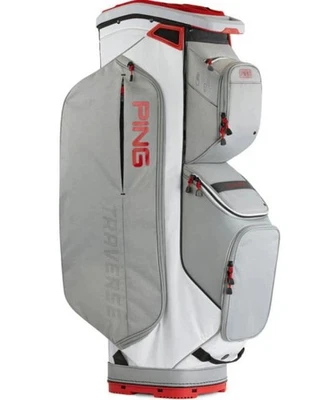 Bolsa de carro de golf PING 2025 Traverse 244 divisor de 14 vías color: gris oscuro/rojo ¡NUEVA! Foto 1 de 4