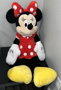 Disney 38” 38 Inch JUMBO Plush MINNIE MOUSE in Red Dress Plush Bow Stuffed - Picture 1 of 16