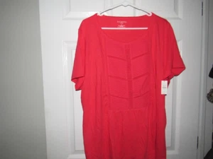 NWT New TALBOTS WOMAN Sz 2X Dark Coral Shirt Pullover Top Short Sleeved - Picture 1 of 5
