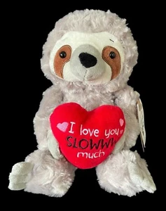 TODA Love Lines 10” Peluche Perezoso San Valentín Corazón Te AMO LENTO MUCHO con Etiquetas - Imagen 1 de 7