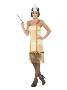 Ladies 1920'S Gold Flapper - Picture 1 of 4