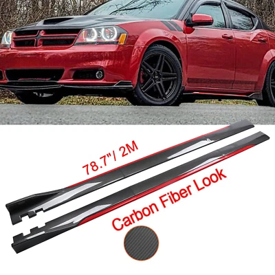 Carbon Fiber Look 78.7" Side Skirt Extension Spoiler Splitter For Honda Odyssey Foto 1 de 4