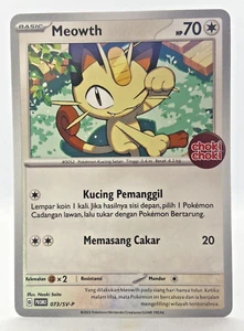 Sello especial Pokemon TCG Indonesia promoción Choki Choki Meowth 073/SV-P - Imagen 1 de 5