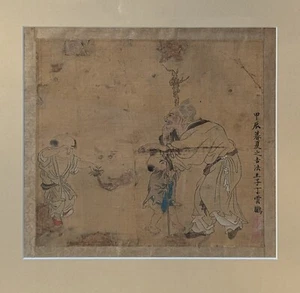 Ding Yunpeng (1547–1628) Arahat Silk Painting with Children Playing Ming Dynasty - Picture 1 of 8
