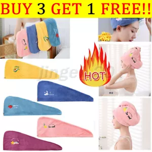 Strong Absorbent Head Scarf Dry Hair Cap Women Shower Cap Rapid Drying Towel - Picture 1 of 16
