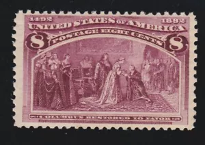 US 236 8c Columbian Exposition Mint VF OG NH SCV $140 - Picture 1 of 2