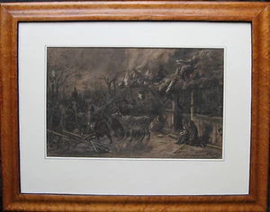 ALFRED QUESNAY DE BEAUREPAIRE FRANZÖSISCHE KAMPFSZENE PFERDE KUNSTMALEREI 1830-1897 - Bild 1 von 12