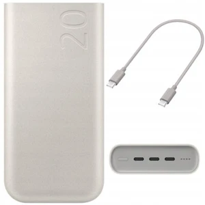 POWERBANK SAMSUNG 45W 20000MAH 3X USB-C PD SZYBKIE ŁADOWANIE BEŻOWY PPS - Zdjęcie 1 z 7
