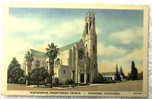 KALIFORNIEN LENEN POSTKARTE WESTMINSTER PRESBYTERIANISCHE KIRCHE IN PASADENA - Bild 1 von 2