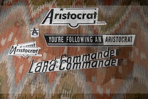 Aristocrat Land Commander Vintage Travel Trailer PlasticRepro Emblems 50-70's CA - Picture 1 of 7