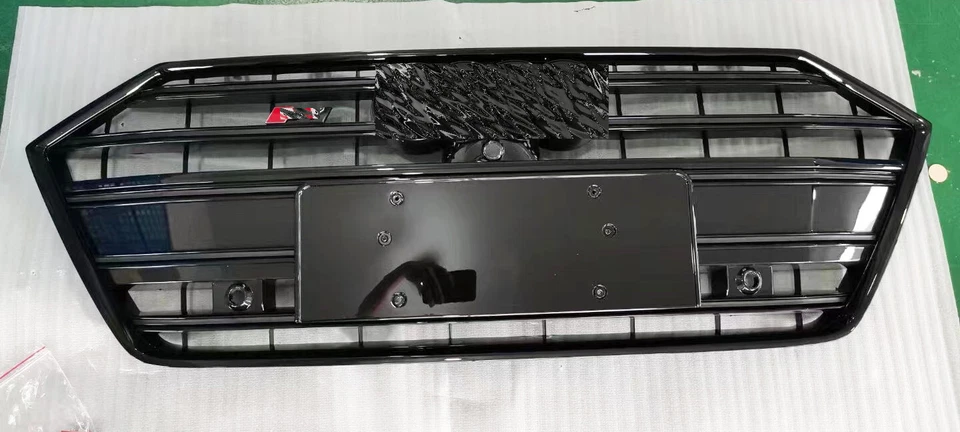 S7 Look Black Rings Grill Grille Camera Mount For 2019 2020 Audi C8 A7 S7 - Image 1 of 1