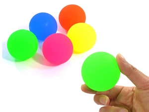 5 x Neon XL Flummi Gummi Ball Ø 55 mm Kinder Springball Mitgebsel Tombola - Bild 1 von 7