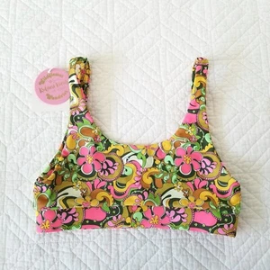 Kulani Kinis Runaway Baby Long Crop Bikini Top Womens Small NWT - Picture 1 of 5