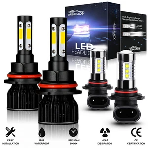 For Ford Ranger 1998 1999 2000 4x 6000K White LED Headlight Hi Lo Beam Fog Bulbs - Picture 1 of 12