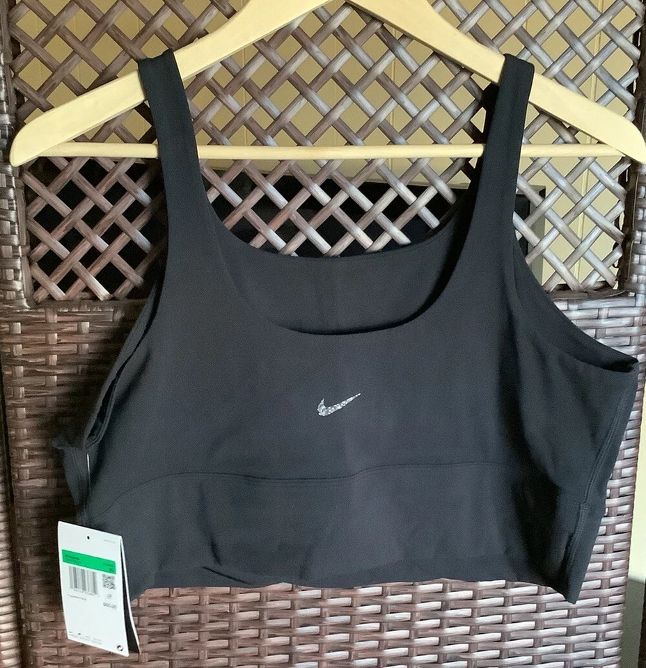 NIKE Training Sports Bra Black Dri Fit Womens XL NWT - Image 1 of 3