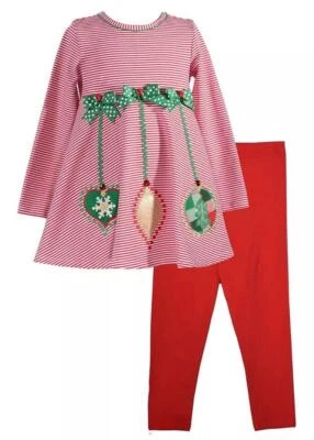 BONNIE JEAN Conjunto de 4 Adornos Colgantes de Navidad para Niña Pequeña Apliques Leggings Foto 1 de 2