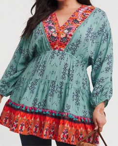 JOE BROWNS - EMBROIDERED BOHO IBIZA TUNIC PLUS SIZE UK 26 BNWT - Picture 1 of 6