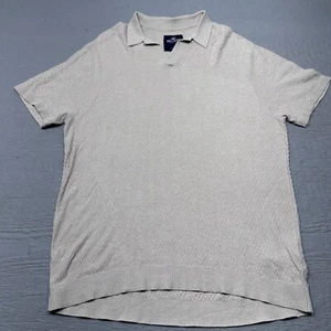 Camisa Hollister Para Hombre Grande Beige Cuello Polo Tejido Mezcla Viscosa Elástica - Imagen 1 de 10
