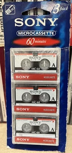 Neu 3er Pack Sony MC-60 Microcassette Leerkassette 60 min - Bild 1 von 2