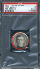 1912 E270 Colgan's Chips Red Border Fred Merkle PSA 3 (MK) New York Giants