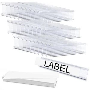 Wire Plastic Shelf Label Holders Plastic Rack Label Clip Holder For Home Office - Picture 1 of 5