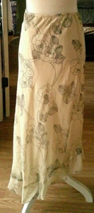 Worthington Tan & Black Floral Skirt - Uneven Hem - Size 12 - NWT - Picture 1 of 3