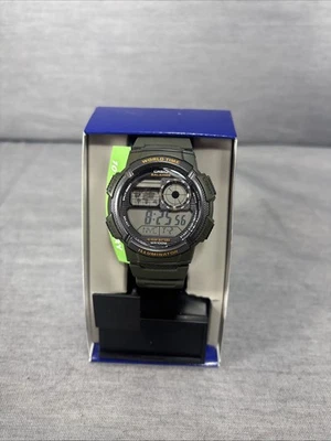 Новые мужские часы Casio AE1000W-3AV 47,7 мм корпус зеленый резиновый ремешок - Изображение 1 из 4