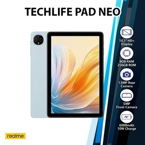 Realme Techlife Pad Neo Android PC Tablet (BLUE/Wi-Fi+4G/8GB+256GB/Global) - Picture 1 of 13